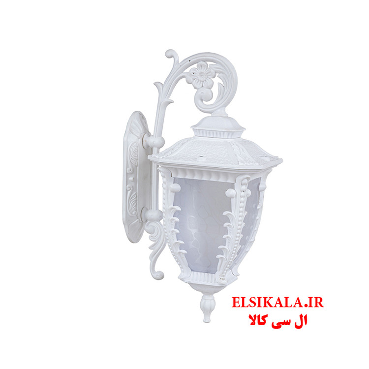 چراغ حیاطی مدل کارن دیواری مشکی مسی سفید