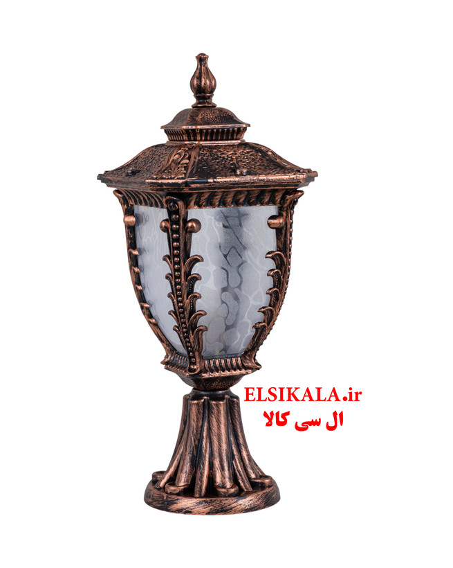 چراغ حیاطی مدل کارن سردری مشکی مسی سفید