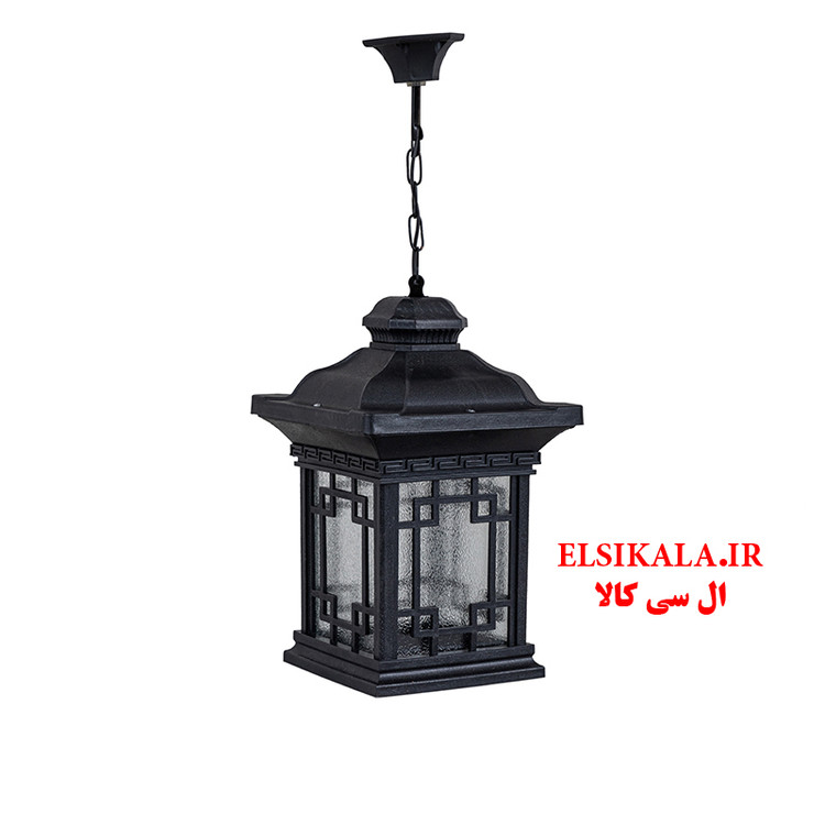 چراغ حیاطی آویز مشکی مسی سفید مدل ورساچ