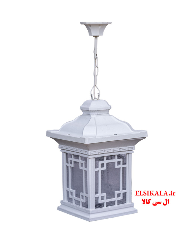 چراغ حیاطی آویز مشکی مسی سفید مدل ورساچ