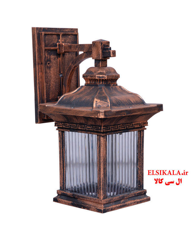 چراغ حیاطی دیواری مدل دیانا مشکی مسی سفید