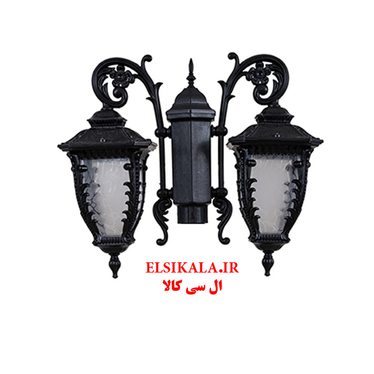 چراغ حیاطی مدل کارن دوشعله سفید با پایه و بدون پایه