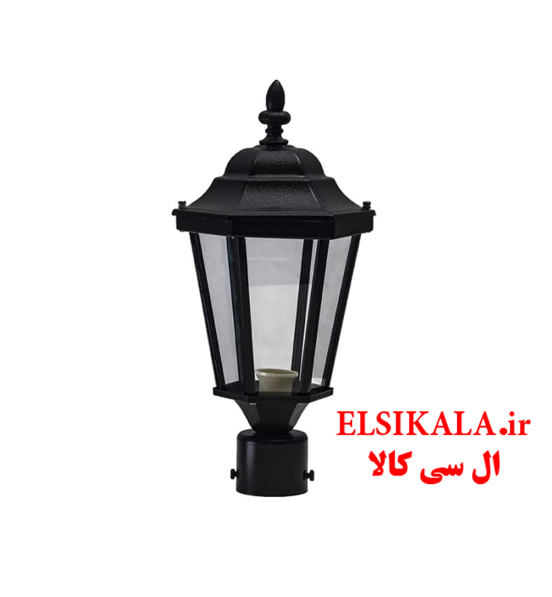 چراغ حیاطی فلزی رومی سرلوله مشکی مسی سفید